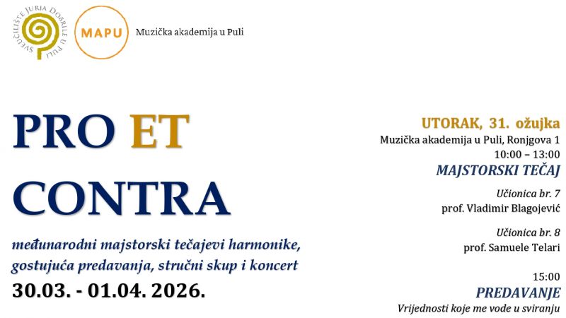 Pro et contra - majstorski tečajevi...